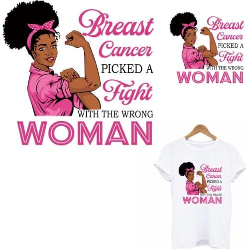 Black Power Lady Thermo Transfer Sticker On Clothes DIY Washable Iron-On Patches For Clothes Women T-Shirt Glitter Applique