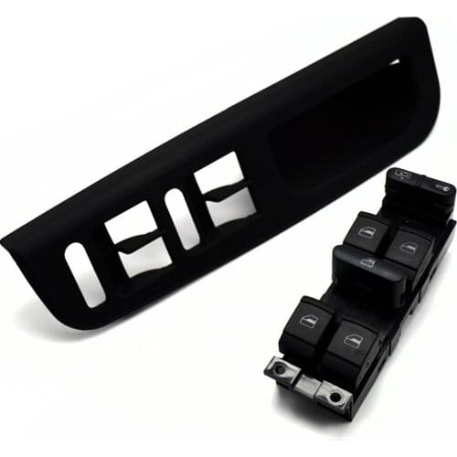 Black Switch Box + Driver Window Master Chrome Switches For VW Passat B5 Bora Golf Mk4 Superb 1J4 959 857D 3B1 867 171E