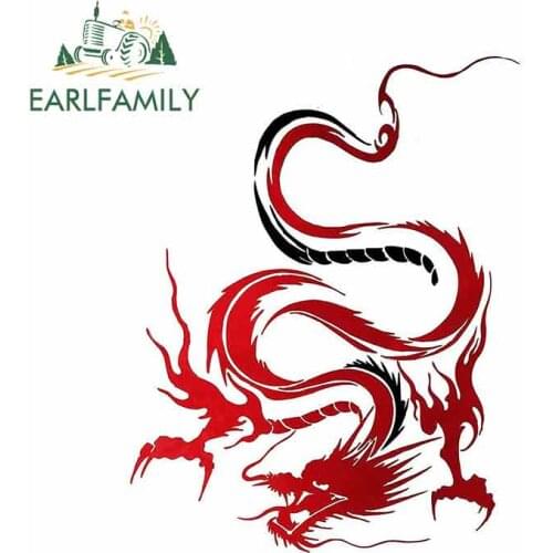 EARLFAMILY 13cm x 10.3cm for Cartoon Dragon Funny Car Stickers Oem Vinyl JDM Bumper Trunk Truck Graphics Accessories Fine Decal