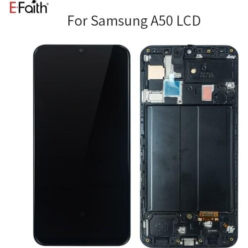 Efaith 20PCS AMOLED For LCD Samsung Galaxy A50 SM-A505FN A505F/DS A505 LCD Display Touch Screen Digitizer Assembly With Frame