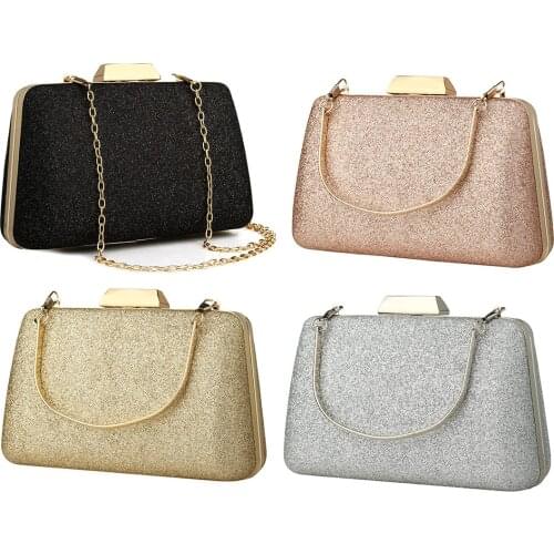 Elegant Crossbody Boho Bags For Women Evening Silver Champagne Clutch Bags Shiny Gillter Handbags Wedding Purse bolsas feminina