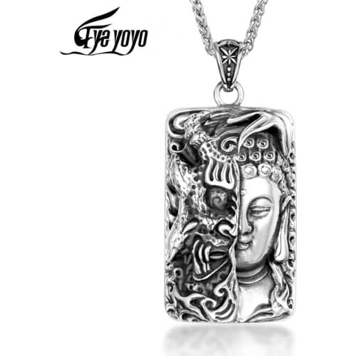 EyeYoYo Punk Jewelry Double-sided Amulet Necklace Punk Mens Sweater Chain Accessories