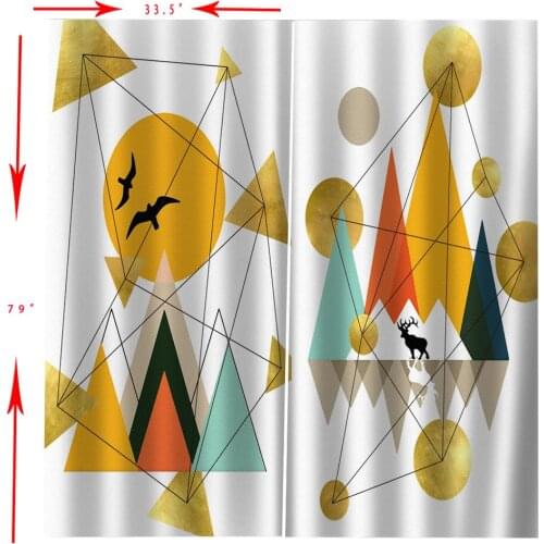 Geometry Blackout Curtains Nordic Bedroom Fabric Curtains For Living Room Window Blinds,Decor Curtain Window Treatment Draperies