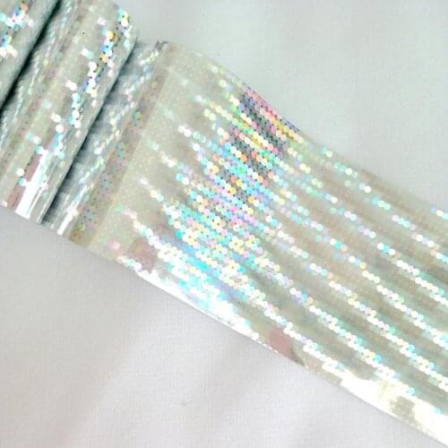 100CM Holographic Flowing Spot Nail Sticker For Design Laser Silver Transfer Foil DIY Nail Art Decals Manicure Tools