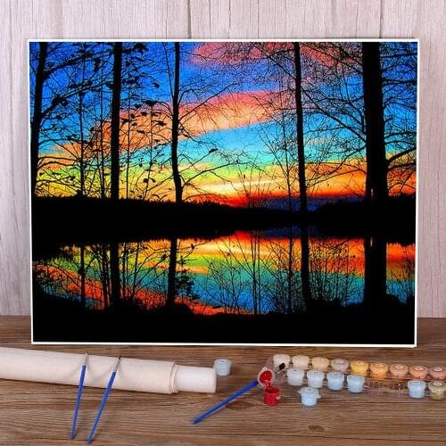 Nature DIY Paint By Numbers Set Oil Paints 40*50 Oil Painting Home Decoration Crafts For Handicraft