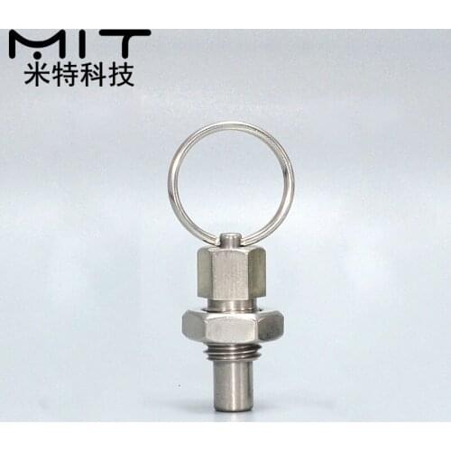 M12 Plunger Pins Index Plungers with Pull Ring and Lock Nut Retracted Indexing Plunger