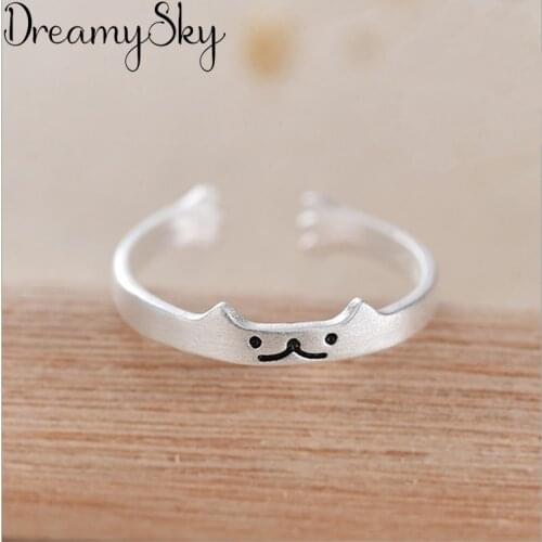 Exaggerated Personality Silver Color Cat Rings For Women Wedding Jewelry Vintage Open Antique Ring Anillos