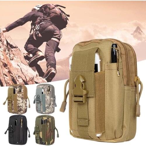Outdoor Multi-Functional Tactical Molle Waist Pack Bag Oxford Cloth Waterproof Running Belt Sports Waist Bag Running Bag