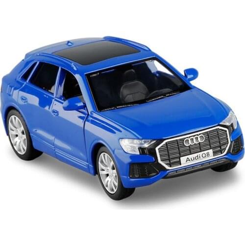 1:36 Scale Audi Q8 SUV Diecast Alloy Metal Luxury Car Model Pull Back Car For Children Toys With Collection V200