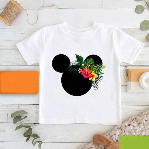 Fashion Children T-Shirt Casual Loose Aesthetic Short Sleeve Summer Harajuku Kids Mickey Mouse Head Tees Top