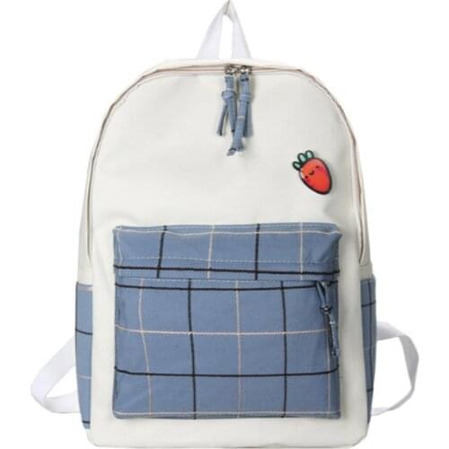 Modo Delle Donne del Plaid Zaino Femminile tela di zaino per le ragazze Adolescenti Zaini di Viaggio di Modo del ricamo Mochila