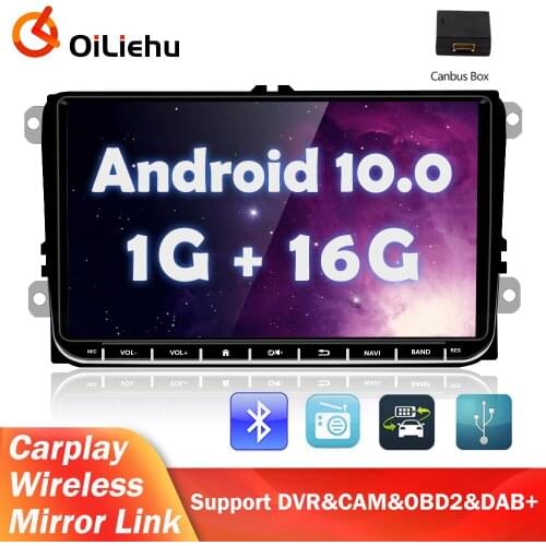 OiLiehu 2din Android Car Radio GPS Multimedia Player With Wireless Carplay For Volkswagen Golf Polo Tiguan Passat b6 b7 Skoda