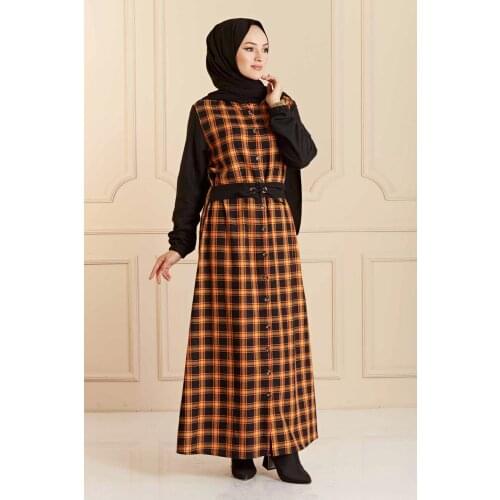 Muslim Fashion Belted Dress Women Dubai Abaya Hijab Black Dress 2021 Kaftan Muslim European Clothing For Women Abayas Turkish