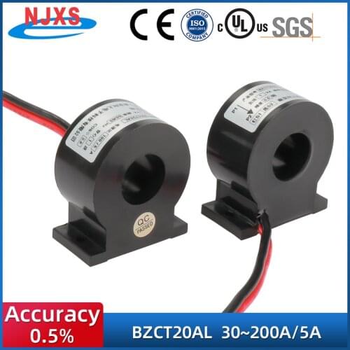 AC Current transformer BZCT20AL-30a/5a 50a/5a 75a/5a 100a/5a 200a/5a Three Phases Current Transformer Single Phase Toroidal