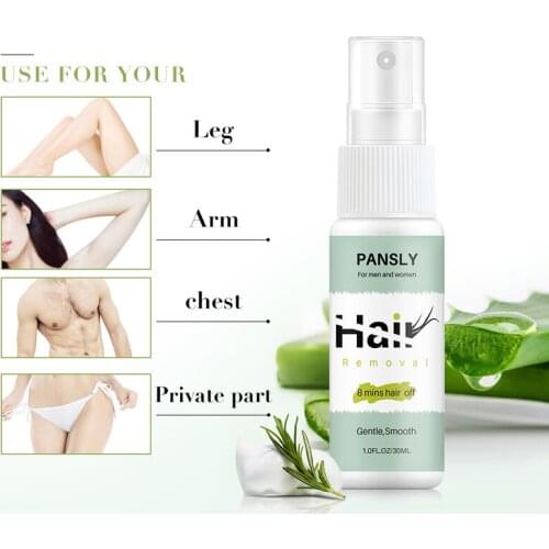 Pansly 8 mins Hair off Hair Removal Cream Face Body Hair Depilatory Beard Bikini Legs Armpit Painless Hair Remover Spray