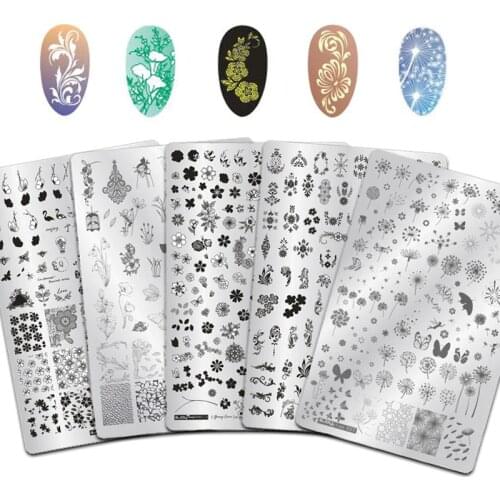 1Pcs Big Size Dandelion Butterfly Nail Stamping Plates Flowers Image Stamping Nail Art Template Manicure Nail Stamp Tools