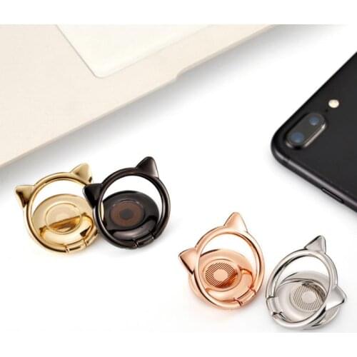 Dropship Finger Ring Mobile Phone Smartphone Stand Holder Cell Smart Round Phone Ring 4 Colors Cat Holder Socket Car Mount Stand