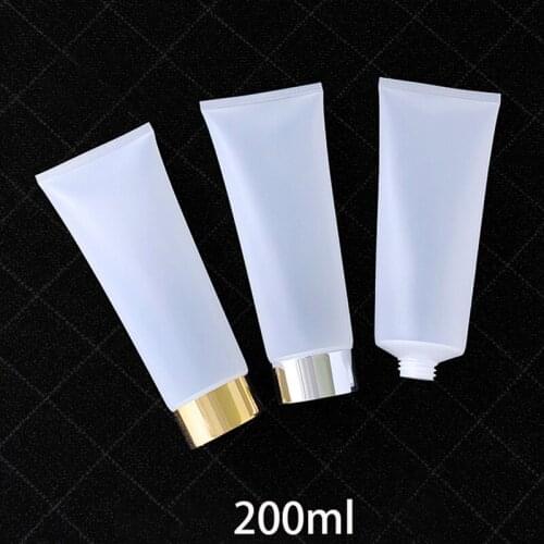 200g Empty Squeeze Tube 200ml Plastic Cosmetic Container Hair Gel Lotion Cream Packaging Clear Frost Matte Bottle Free Shipping