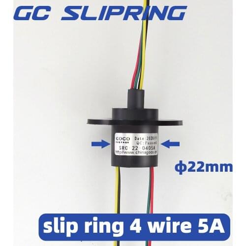 Slip-ring 4 ring current 5A awg22 outer diameter 22mm