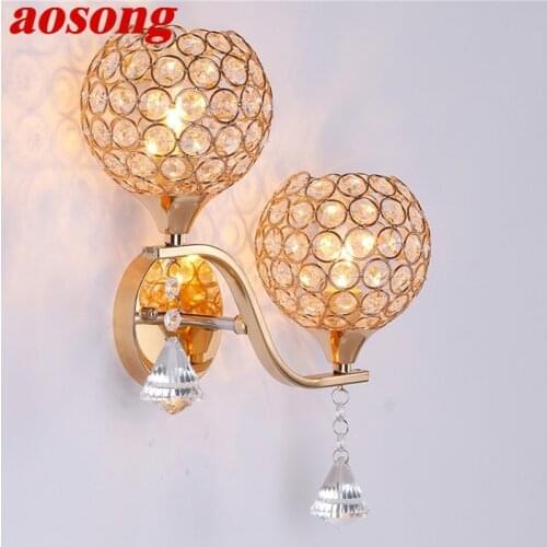 AOSONG Wall Lights Modern LED Two Lamps Creative Indoor Luxury Decorative For Home Aisle