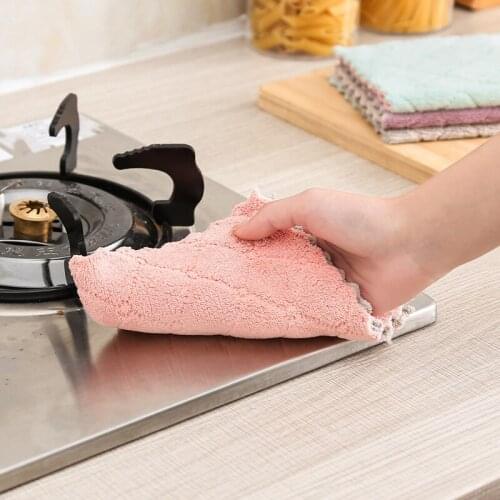 Super Absorbent Microfiber Kitchen Towels For Dishes Dish Towel Dish Cloth Kichen Cleaning Cloth Rag Tools Gadgets AT20