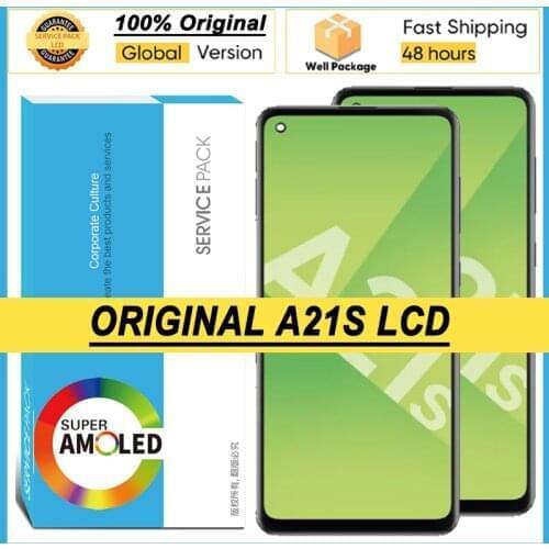100% Original Display with frame for Samsung Galaxy A21s A217 SM-A217F/DS Full LCD Touch Screen Digitizer Assembly Repair Parts