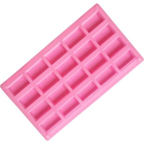 20 Even Silica Gel Rectangular Soap Mold Edible Silicon High-temperature Resistant Easily Removable Mold