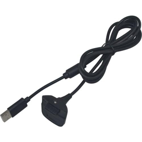 20PCS For Microsoft for Xbox 360 Wireless Controller Charge Cable Cord USB1.5M Charging line Charger Adapter black Cable