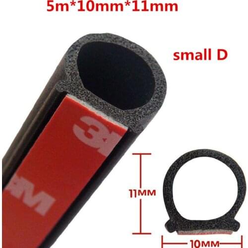 Big D 5 meters 14mm * 12mm big d-forma gomma striscia weatherstrip sigilli hollow small D 11*10mm