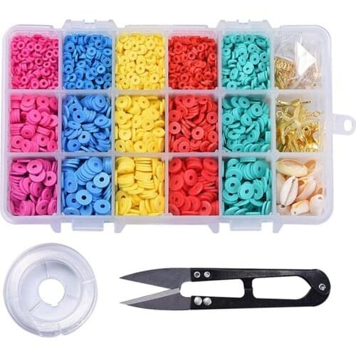 6-Color Multi-Specification Soft Clay with Tool Set Diy Colored Soft Clay Beads Bracelet Jewelry Accessories