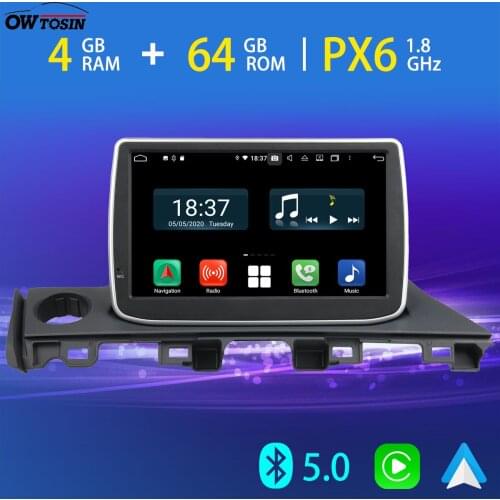 9" Car DVD Multimedia Player For Mazda 6 2015 2016 2017 2018 GPS Navigation Radio Android 10 PX6 4+64G 4G WiFi CarPlay