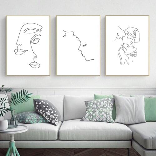 Abstract Lady Line Drawing Picture Home Decor Nordic Canvas Painting Wall Art Figure Body Hand Posters And Print For Living Room