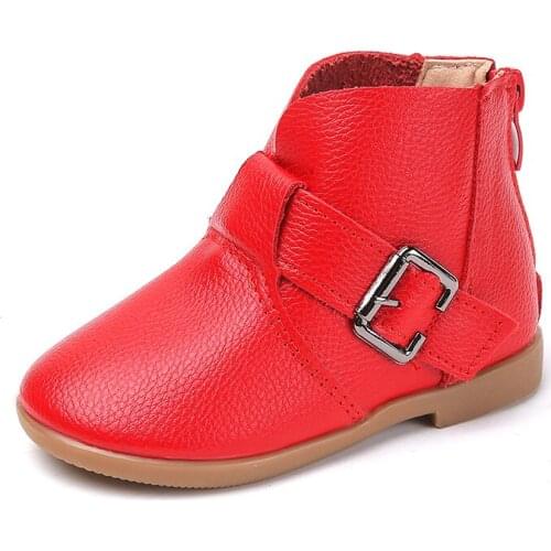 CMSOLO Boots Baby Toddlers New Fashion Winter Autumn Kids Shoes Princess Girls Short Boots Shoe Flat Heels Soft Leather Kid Boot