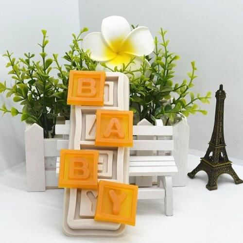 BABY Letters Shape Resin Silicone Mold DIY Cake Chocolate Mousse Dessert Fondant Moulds Kitchen Baking Decoration Tool