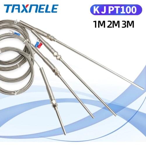 400 800 degree RTD K J PT100 50mm 150mm 100mm 200mm Oven Temperature Sensor M5 Probe Thermal Thermocouple Industrial Sensor