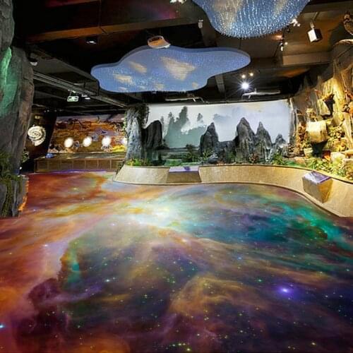 Custom Photo Floor Wallpaper Modern Abstract Art Starry Sky 3D Floor PVC Mural Sticker Self-adhesive Waterproof Vinyl Wall Paper