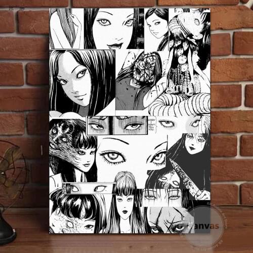 Canvas Horror Anime Tomie Revenge Junji Ito Pictures Home Decoration Paintings Poster HD Prints Wall Art Modular Living Room