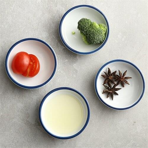 Chic Ceramic Dish Sauce Salt Vinegar Flavor Spices Bowl Soy Fruit Seasoning Dishes Food Feeding Small Bowls Gift Tableware 1pcs