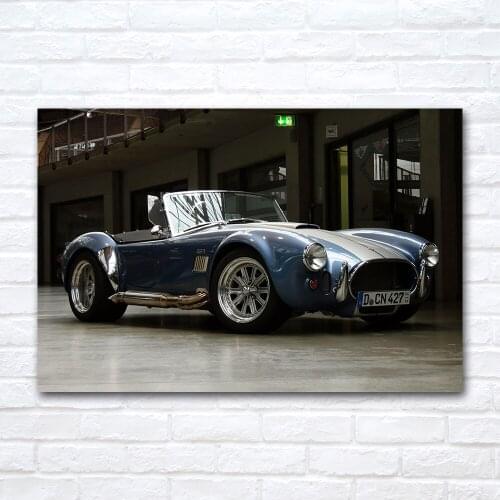 Shelby Cobra 427 Classic Car Poster Canvas Cloth Fabric Print Painting for Home Decor Wall Art Picture