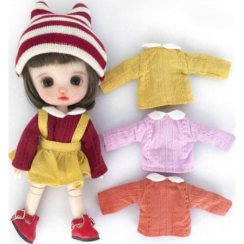 Ob11 baby clothes suit long-sleeved shirt+skirt+hat suit Dress for bjd clothes obitsu11 pd9 GSC molly 1/12bjd doll clothes toy