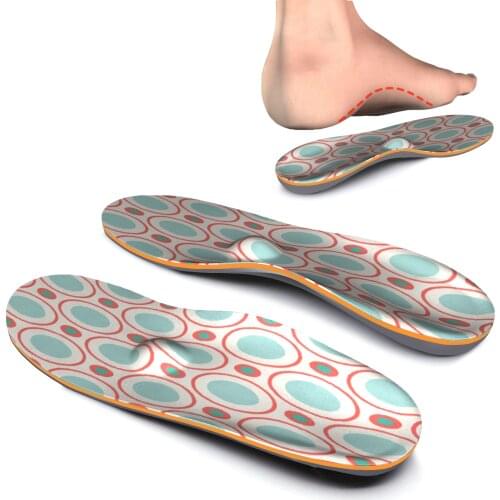 Red Round Soft Orthotic Arch Support Insoles with High Arch Foot Orthopedic Insoles for Men and Women Sneaker Shoes