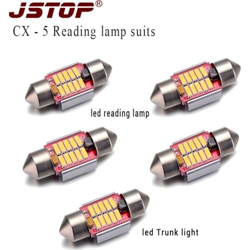 JSTOP 5piece/set CX-5 Auto reading light 31mm led C5W canbus festoon 4014SMD 12-24V car bulbs Automobiles lamps Interior Lights