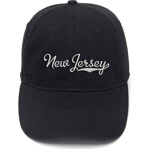 Lyprerazy New Jersey Vector Retro City Washed Cotton Adjustable Men Women Unisex Hip Hop Cool Flock Printing Baseball Cap
