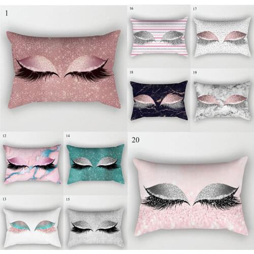 Fashion Eyelash Decorative Throw Pillow Cushion Cover Home Decor Wedding Christmas Decoration Geometric Pink pillowcase Dropship