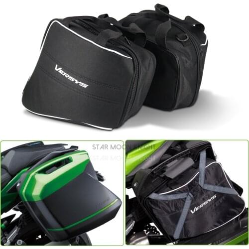 Motorcycle Hard Saddlebag Liner Set Bag Saddle Inner Bags luggage bags For Kawasaki Versys 1000 650 2015 - 2021 For KQR 28L