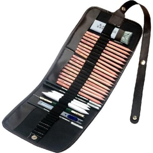 Free shipping 18 pieces pencil set marco pencil sketch set drawing tool kit art painting sketch charcoal rubber suits