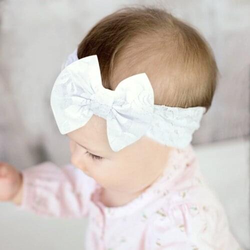 2021 New Baby Lace Headbands Rabbit Ear Headband Lace Solid Bows Knotted Headband Elastic Hair Bands Kids Hair Accessories