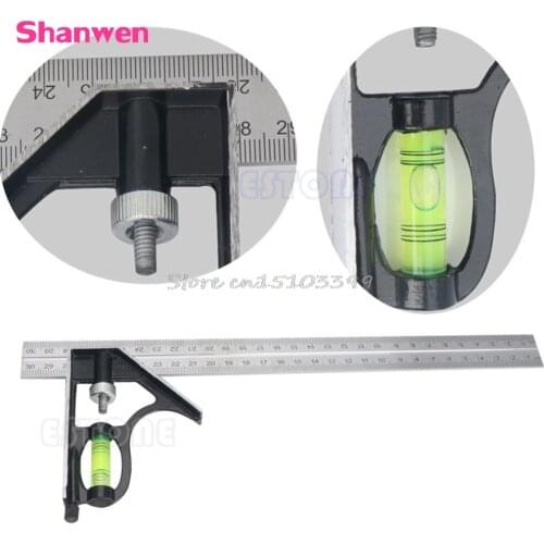 New Adjustable Sliding Combination Square Ruler Level Measuring Tool 300mm (12") G08 Whosale&DropShip