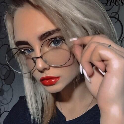 Optical Eyeglasses Anti Blue Light Eyeglasses Classic Round Metal Frame Glasses Clear Lens Eye Glasses Plain Mirror Spectacle