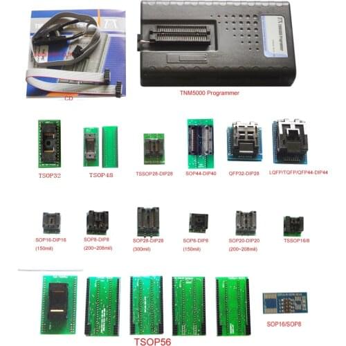 Support K9GAG08U0E, 2019 New TNM5000 USB EPROM Programmer+14pc sockets+IC Clip for NAND flash/EPROM/MCU/PLD/FPGA/ISP/JTAG/EEPROM